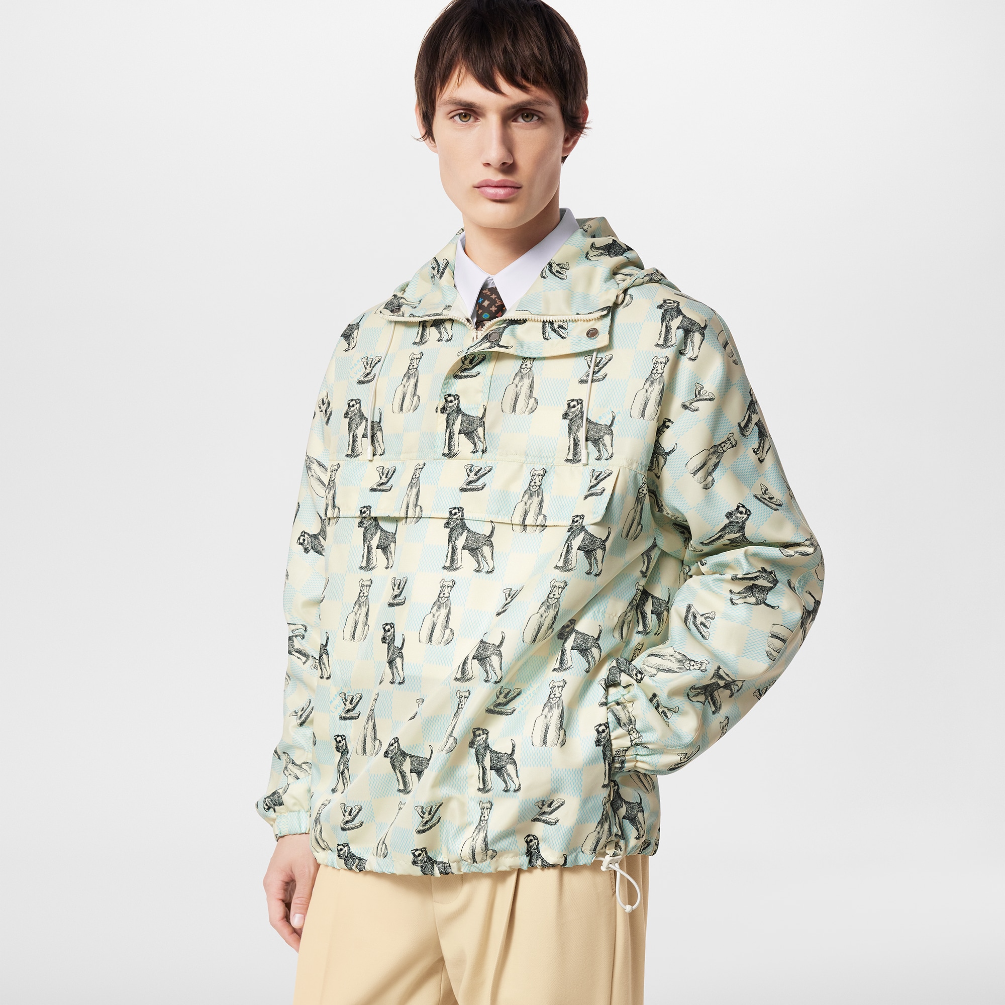 Damier Printed Hooded Anorak - Men - Ready-to-Wear | LOUIS VUITTON ®